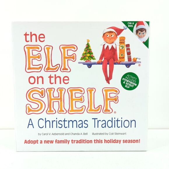 The Elf on the Shelf Storybook Scout Elf Brown Hair Blue Eye No Hat Christmas - Picture 1 of 7
